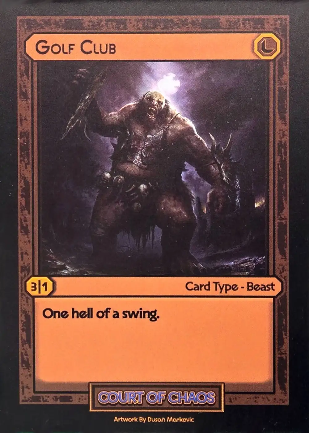 Golf Club card front