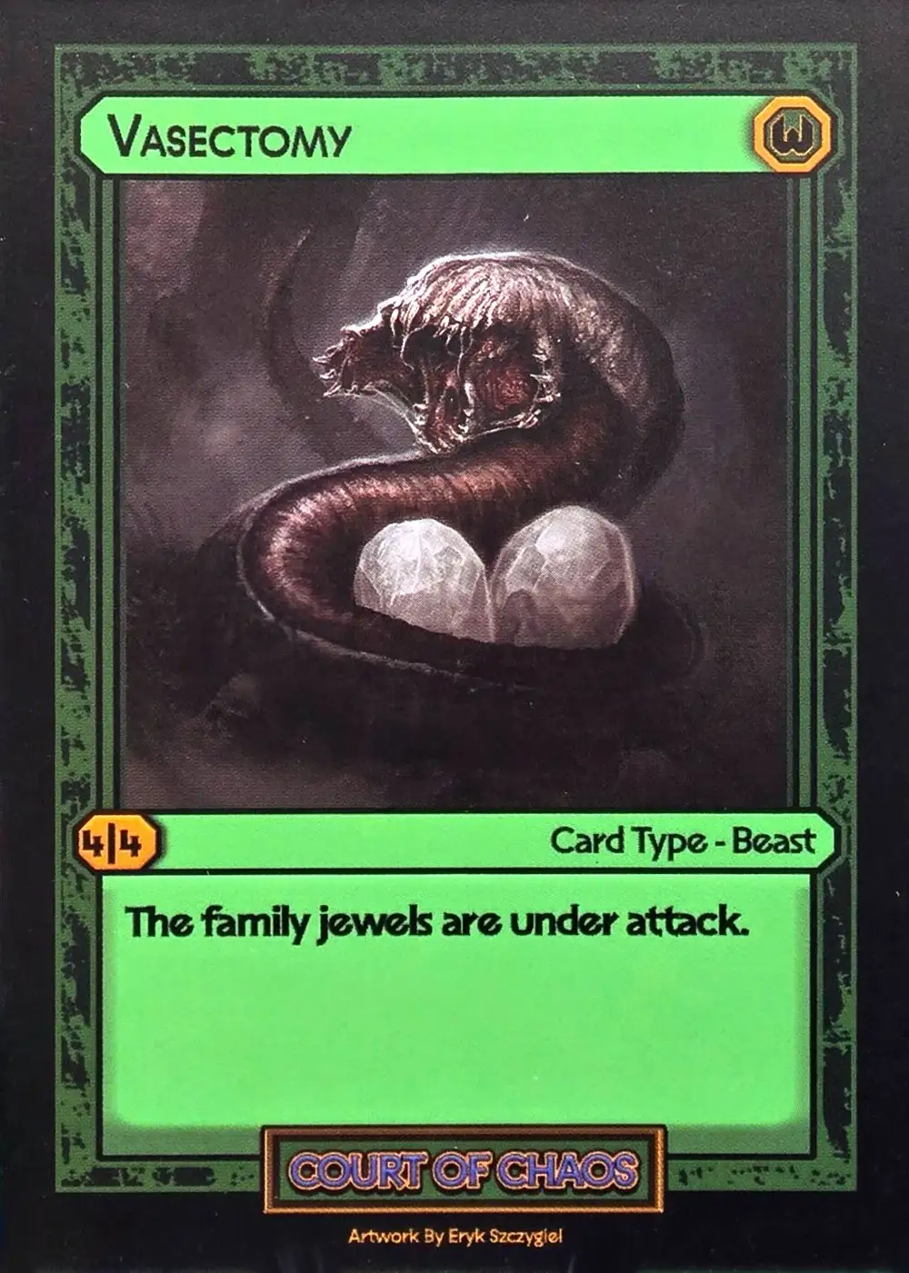 Vasectomy card front