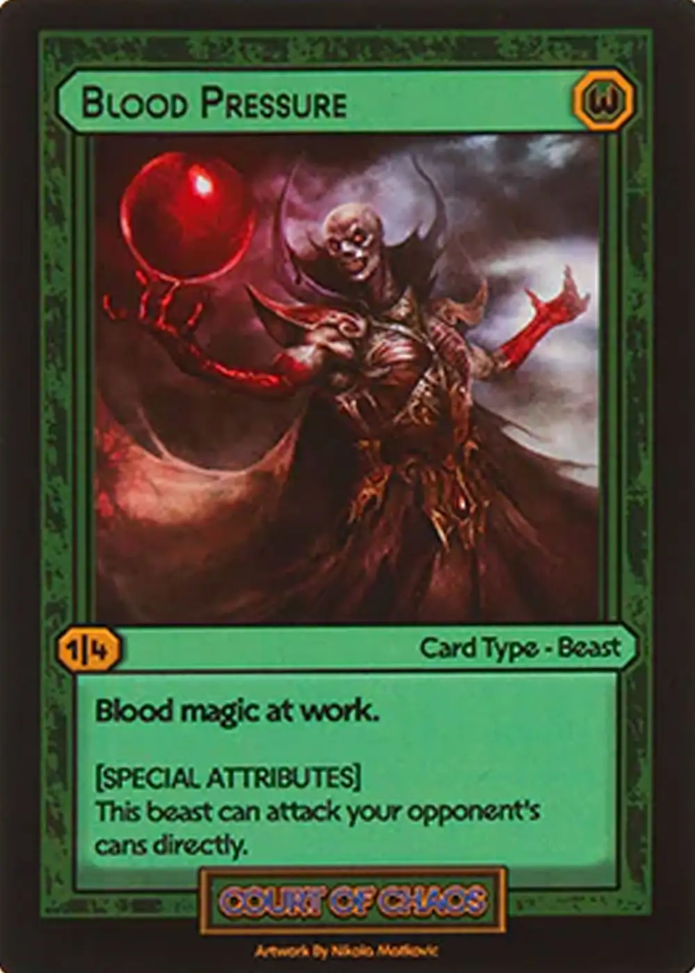 Blood Pressure card front