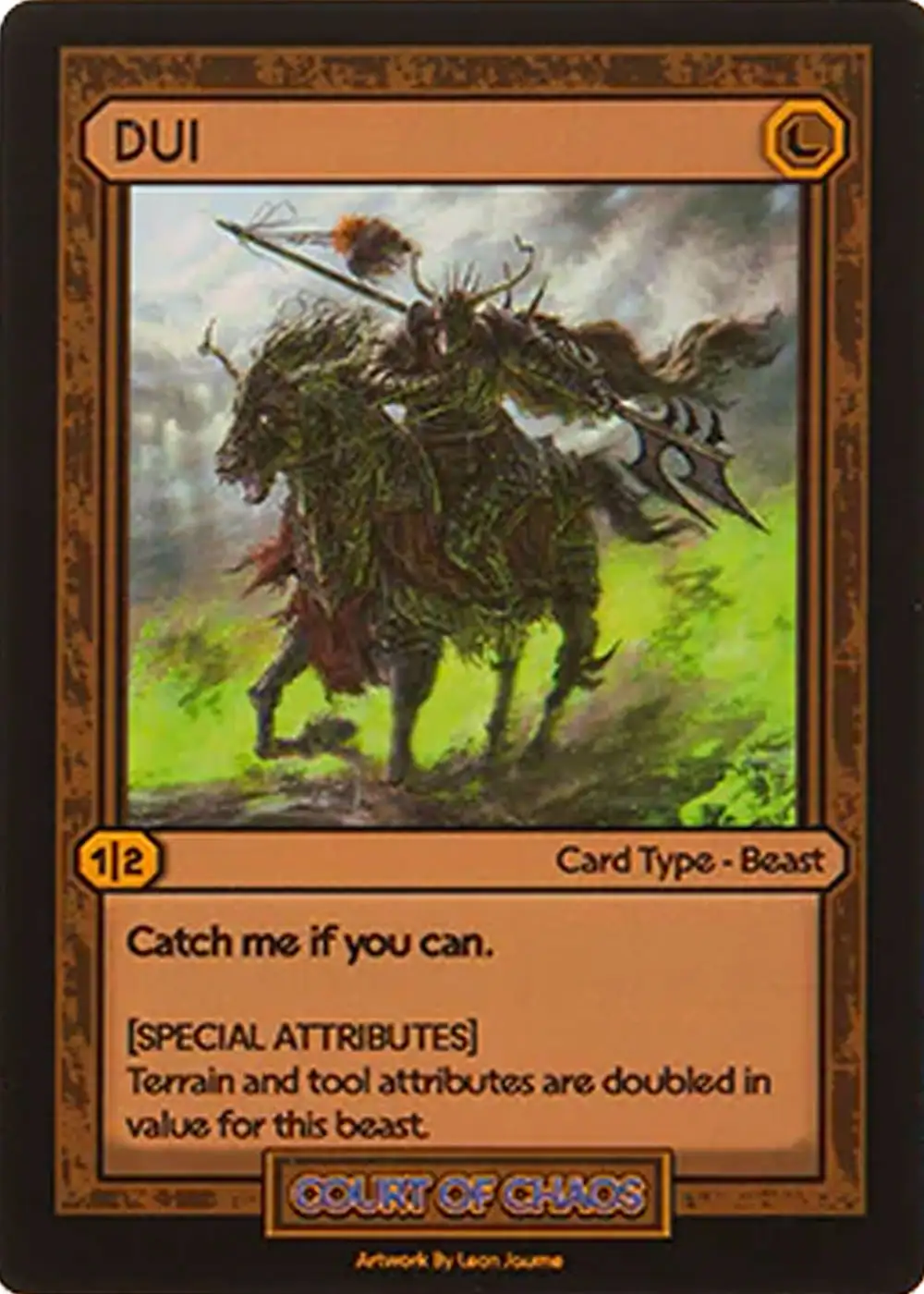 DUI card front