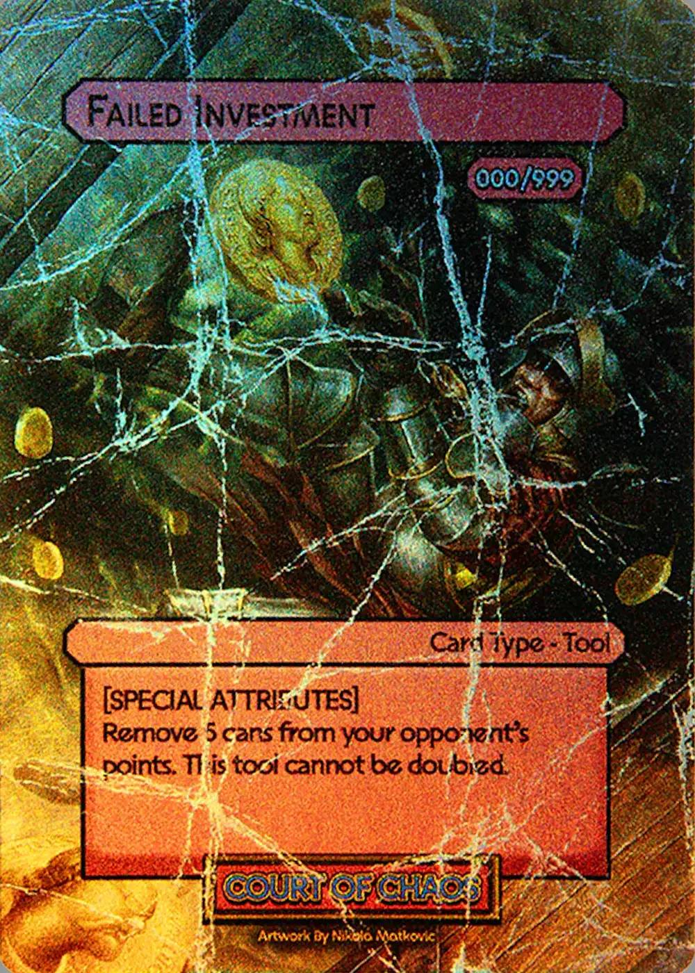 Failed Investment card front