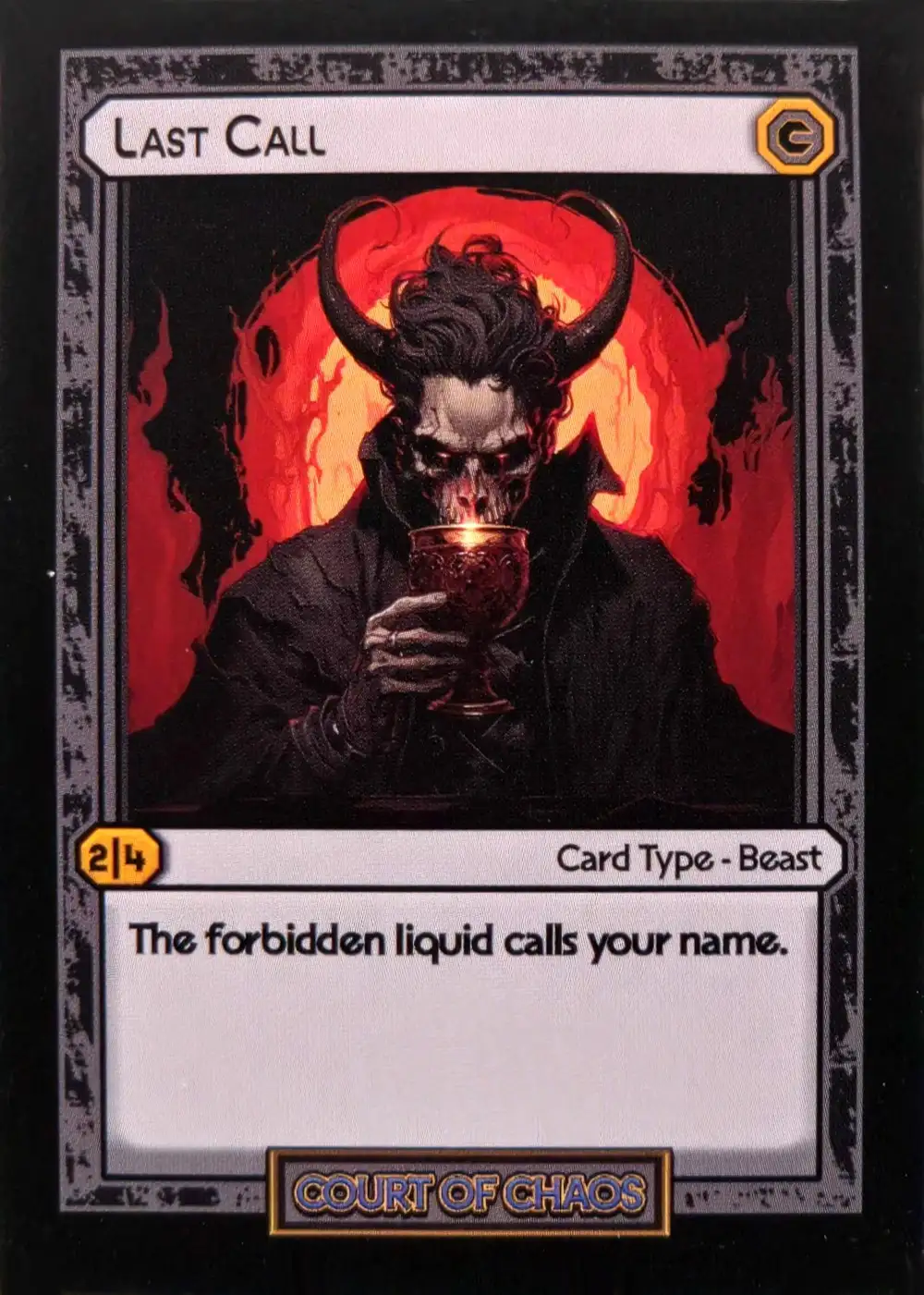 Last Call card front