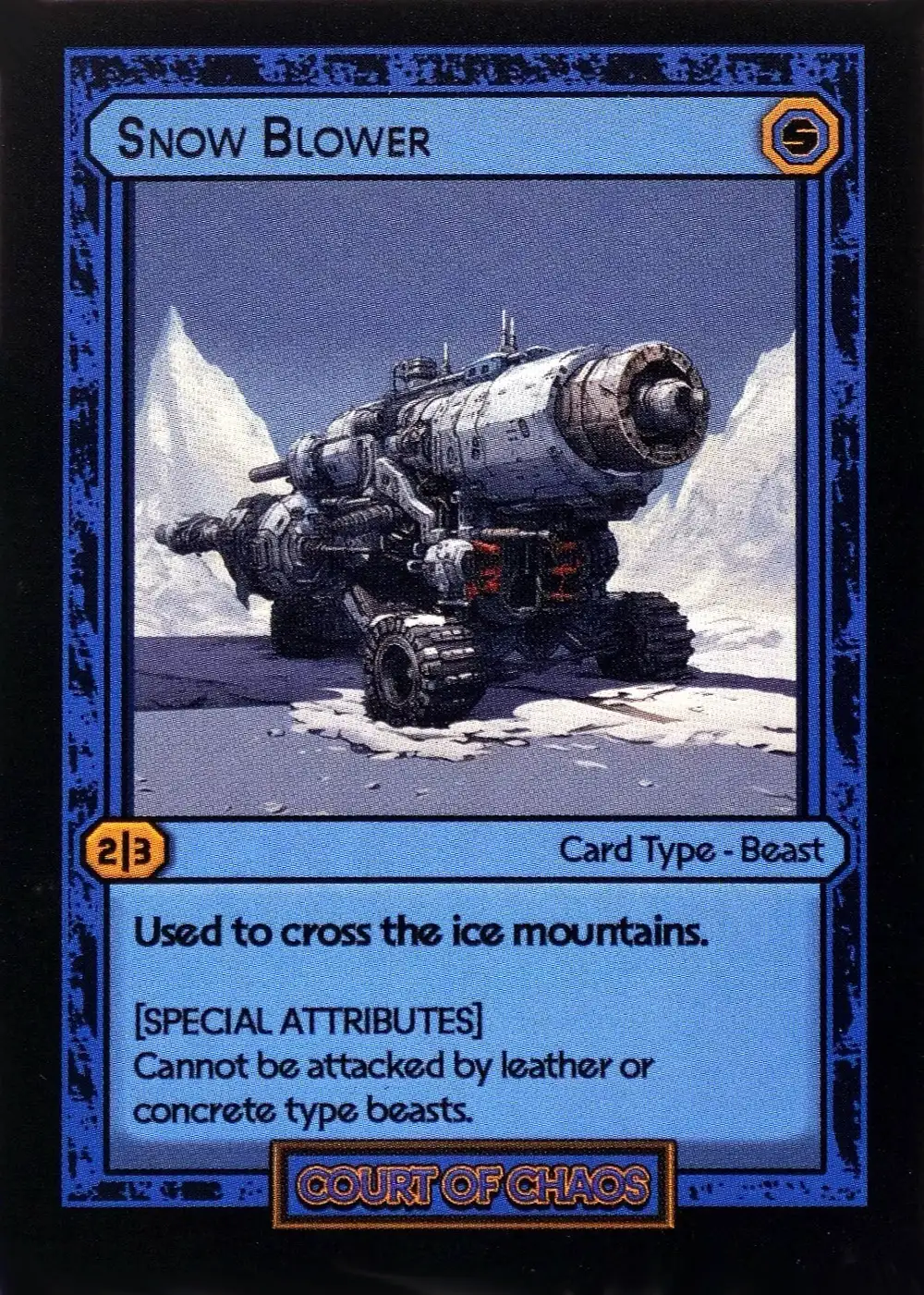 Snow Blower card front