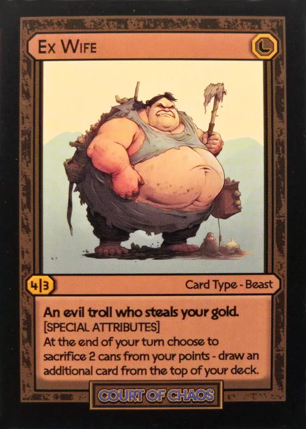 Ex Wife card front