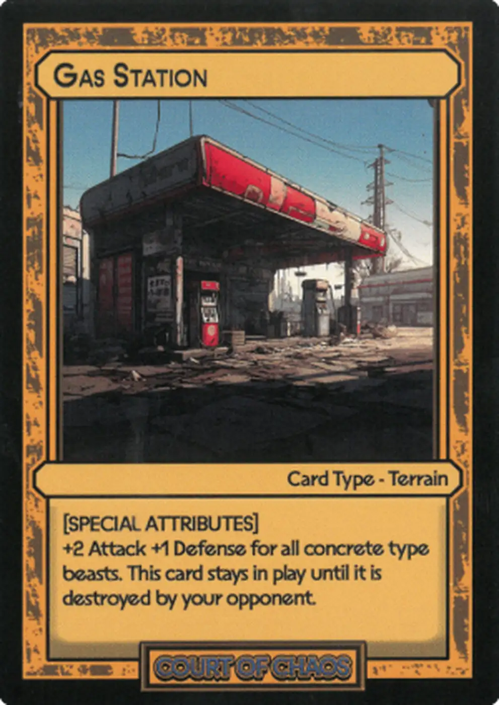Gas Station card front