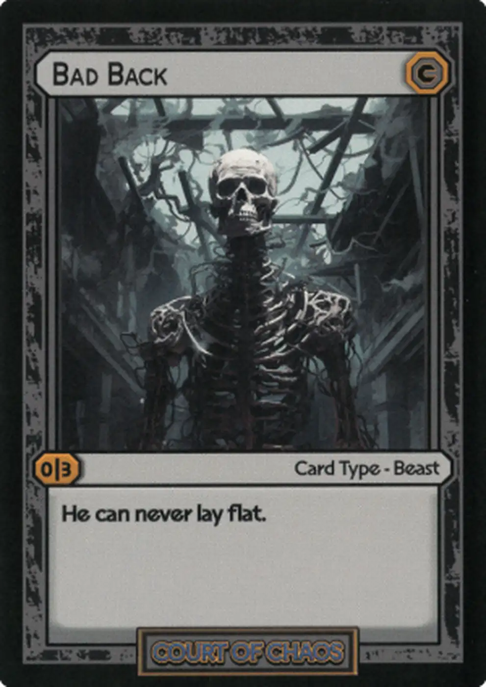 Bad Back card front