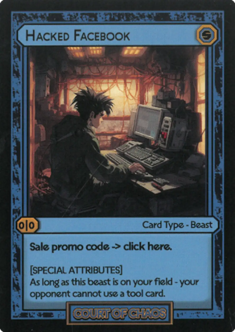 Hacked Facebook card front