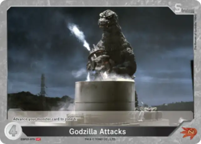 Godzilla Attacks card front