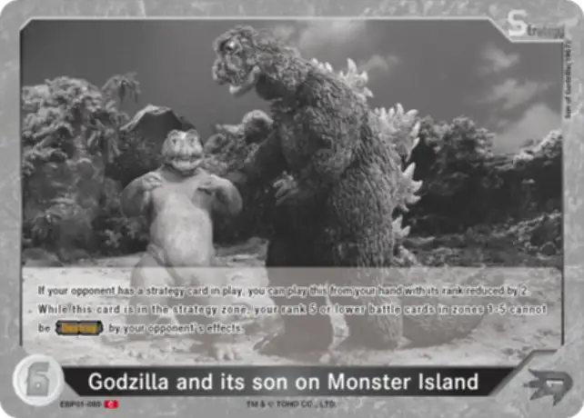 Godzilla and its son on Monster Island card front