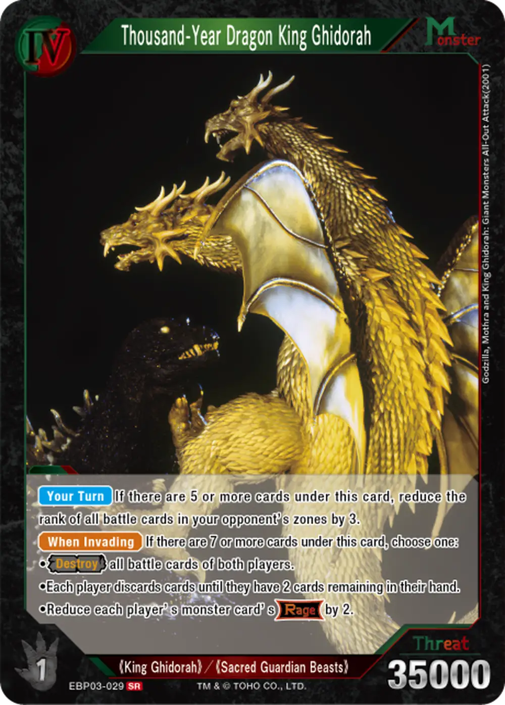Thousand-Year Dragon King Ghidorah card front