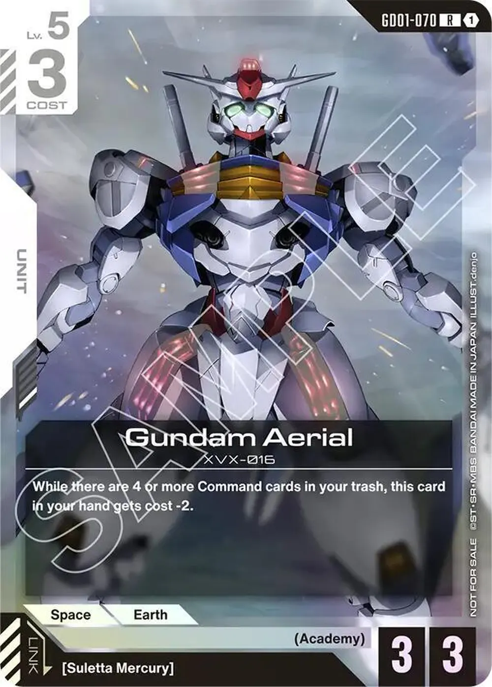 Gundam Aerial (Store Tournament Participant Pack 01) card front