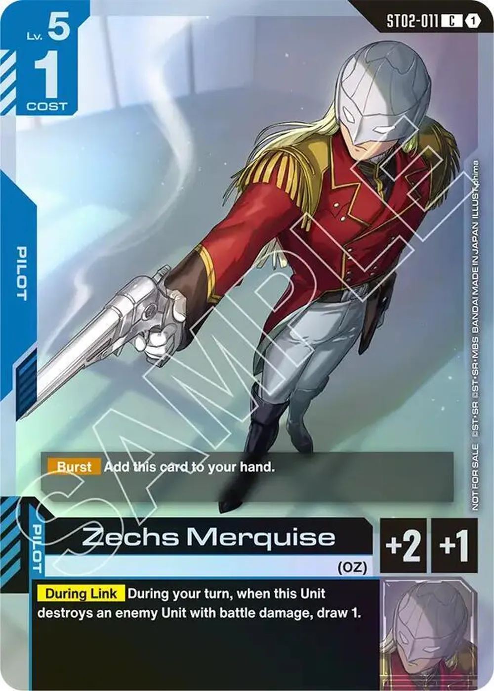 Zechs Merquise (Championship Participation Pack 01) card front