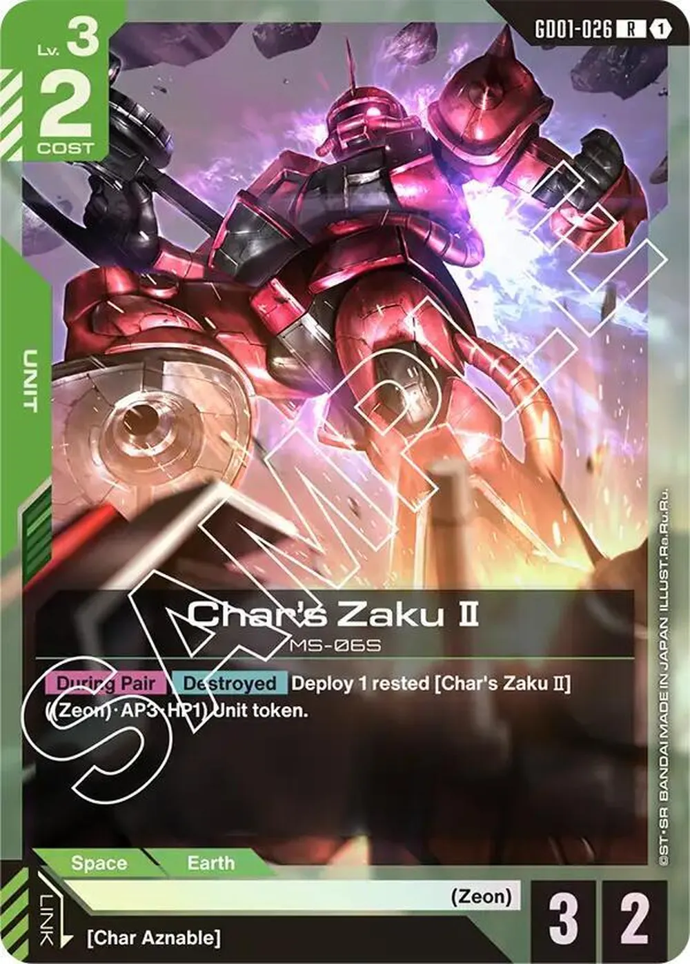 Char's Zaku II card front