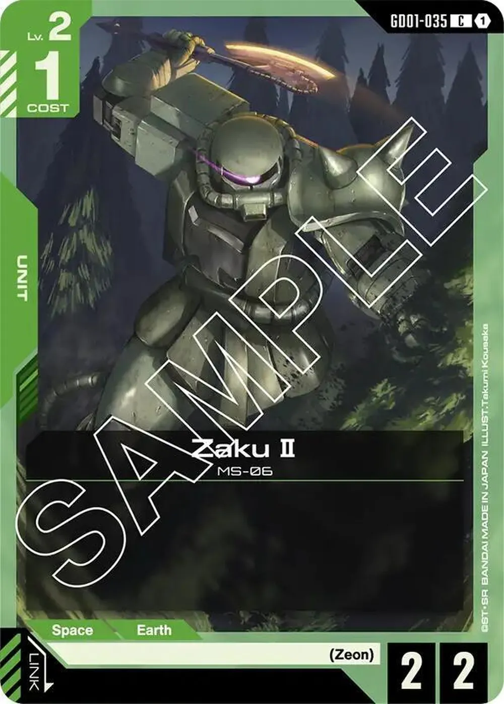 Zaku II card front