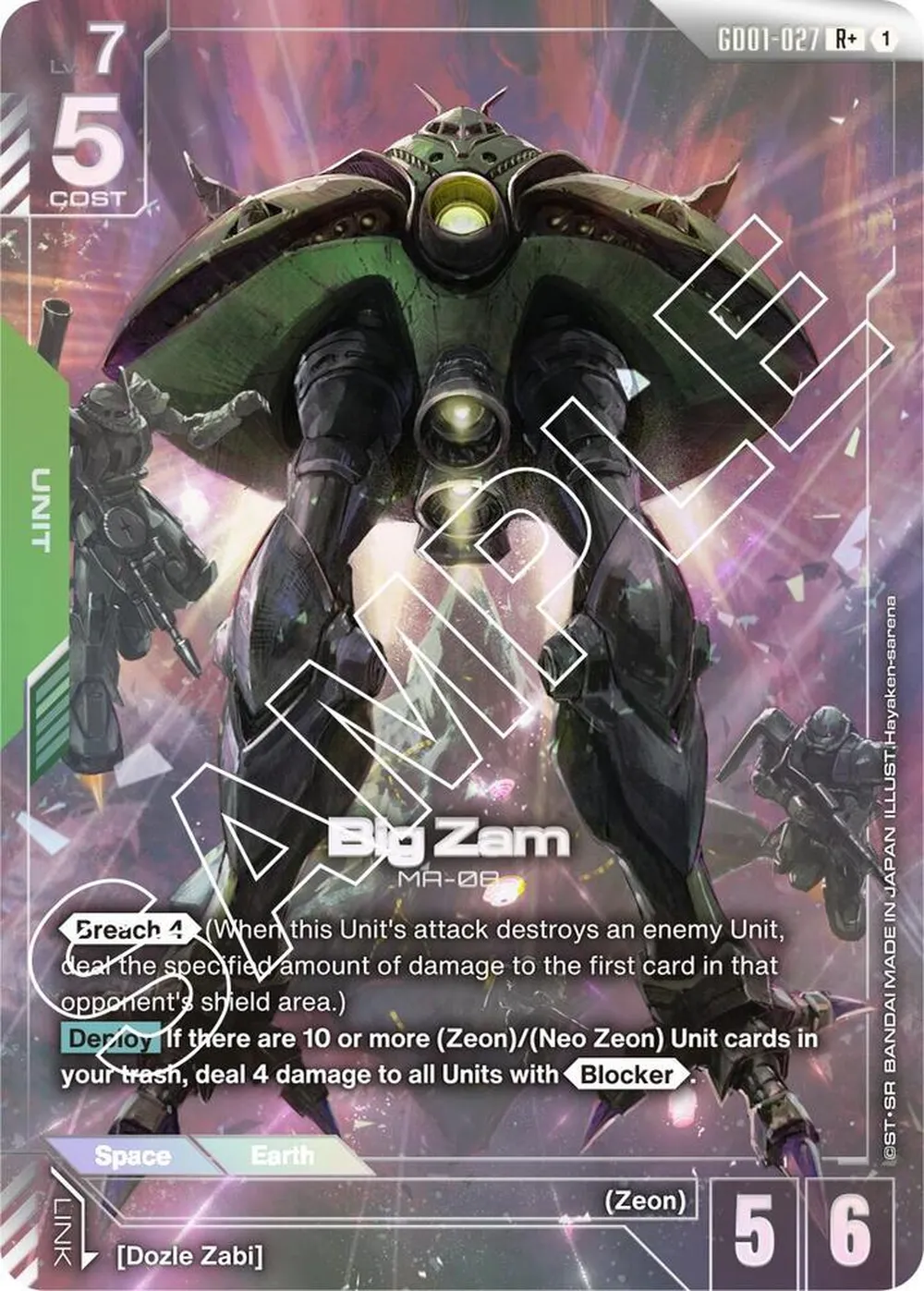 Big Zam (R+) card front