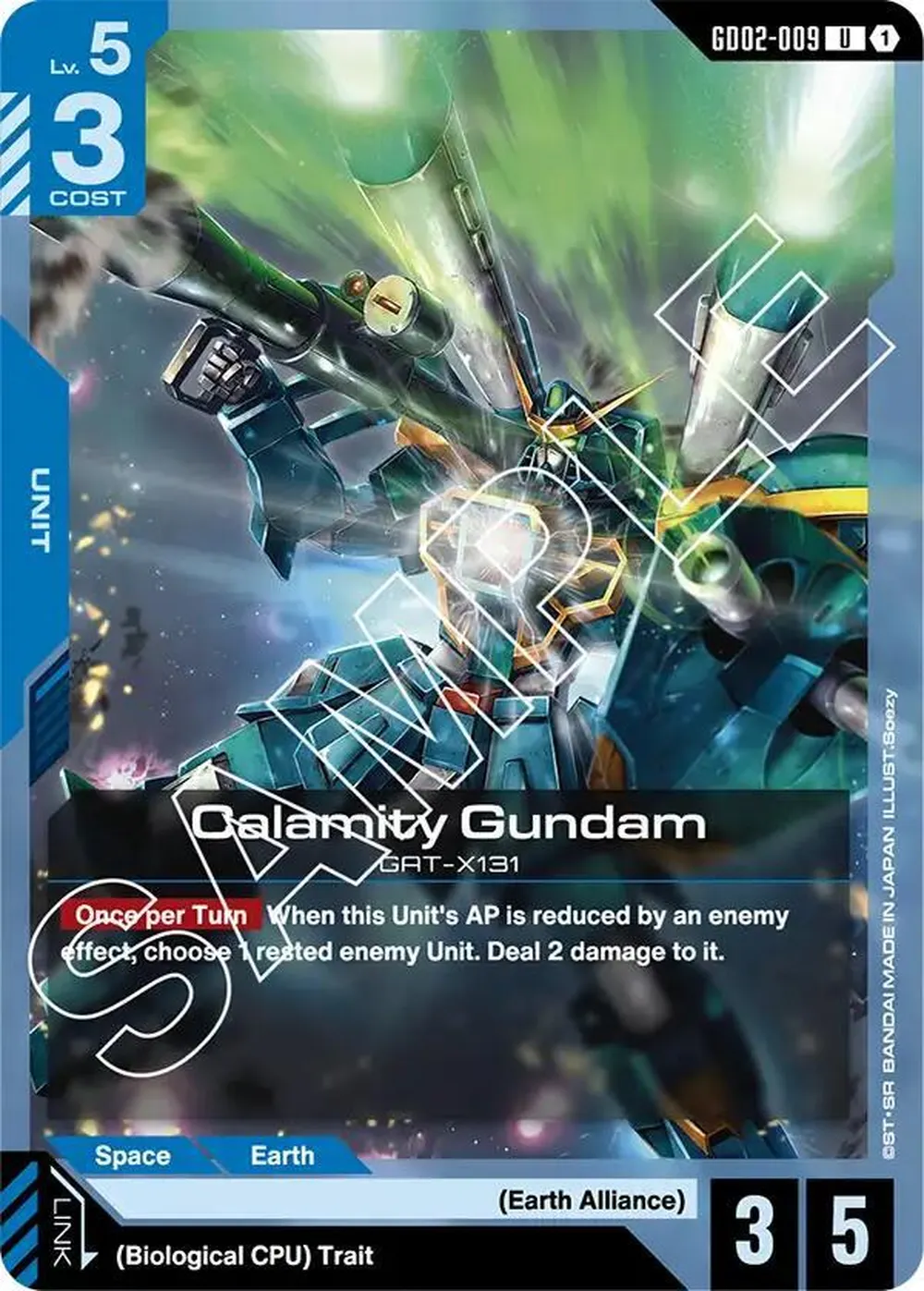 Calamity Gundam card front