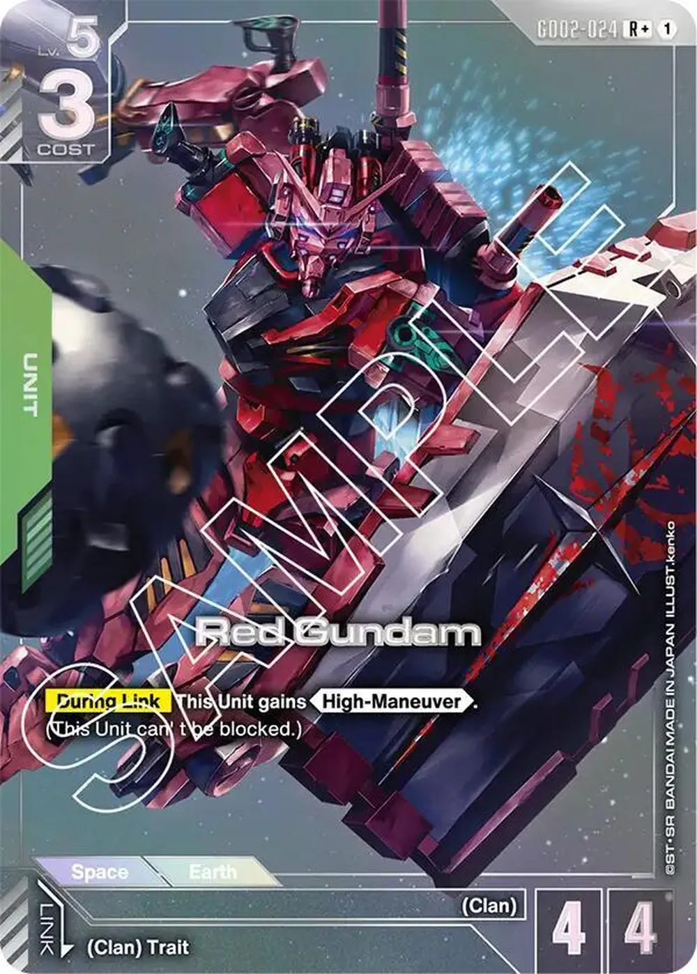 Red Gundam (R+) card front