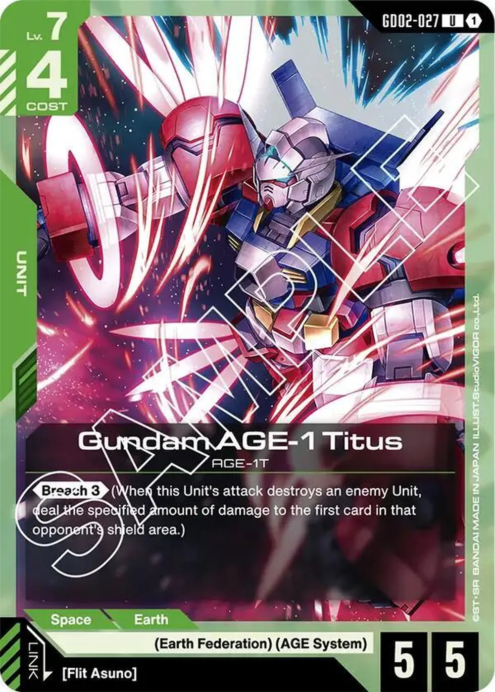 Gundam AGE-1 Titus (GD02-027) card front