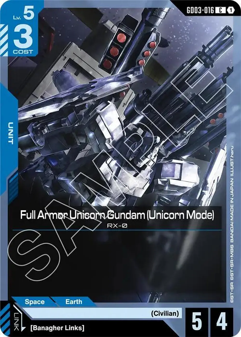 Full Armor Unicorn Gundam (Unicorn Mode) card front