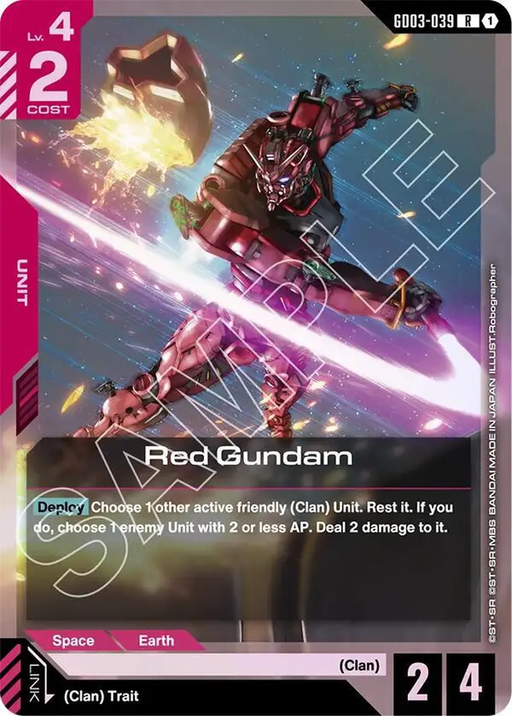 Red Gundam card front