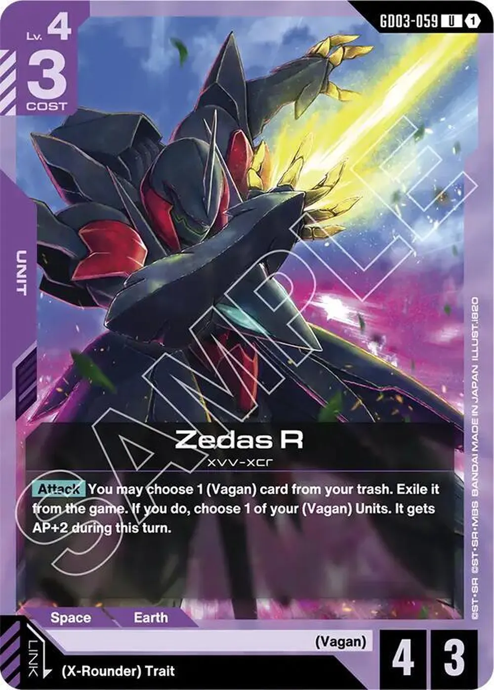 Zedas R card front