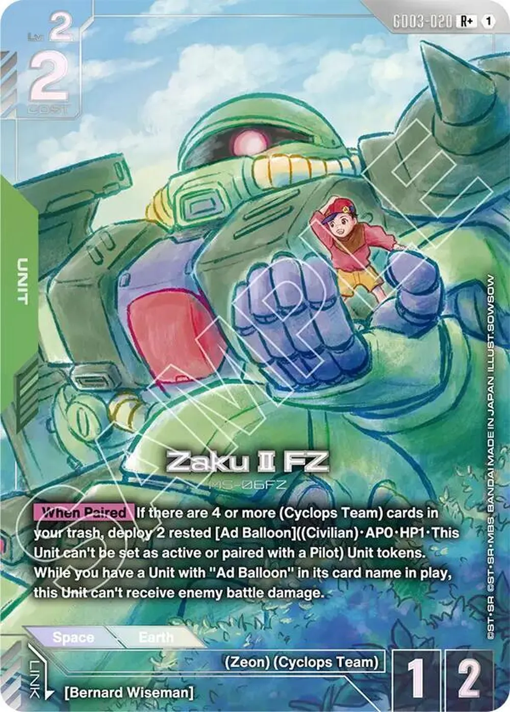 Zaku II FZ (R+) card front