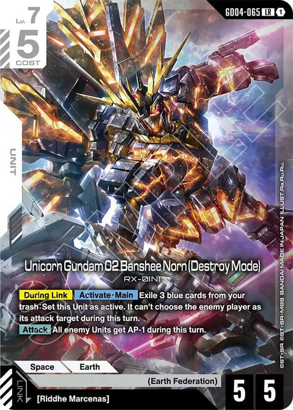 Unicorn Gundam 02 Banshee Norn (Destroy Mode) card front