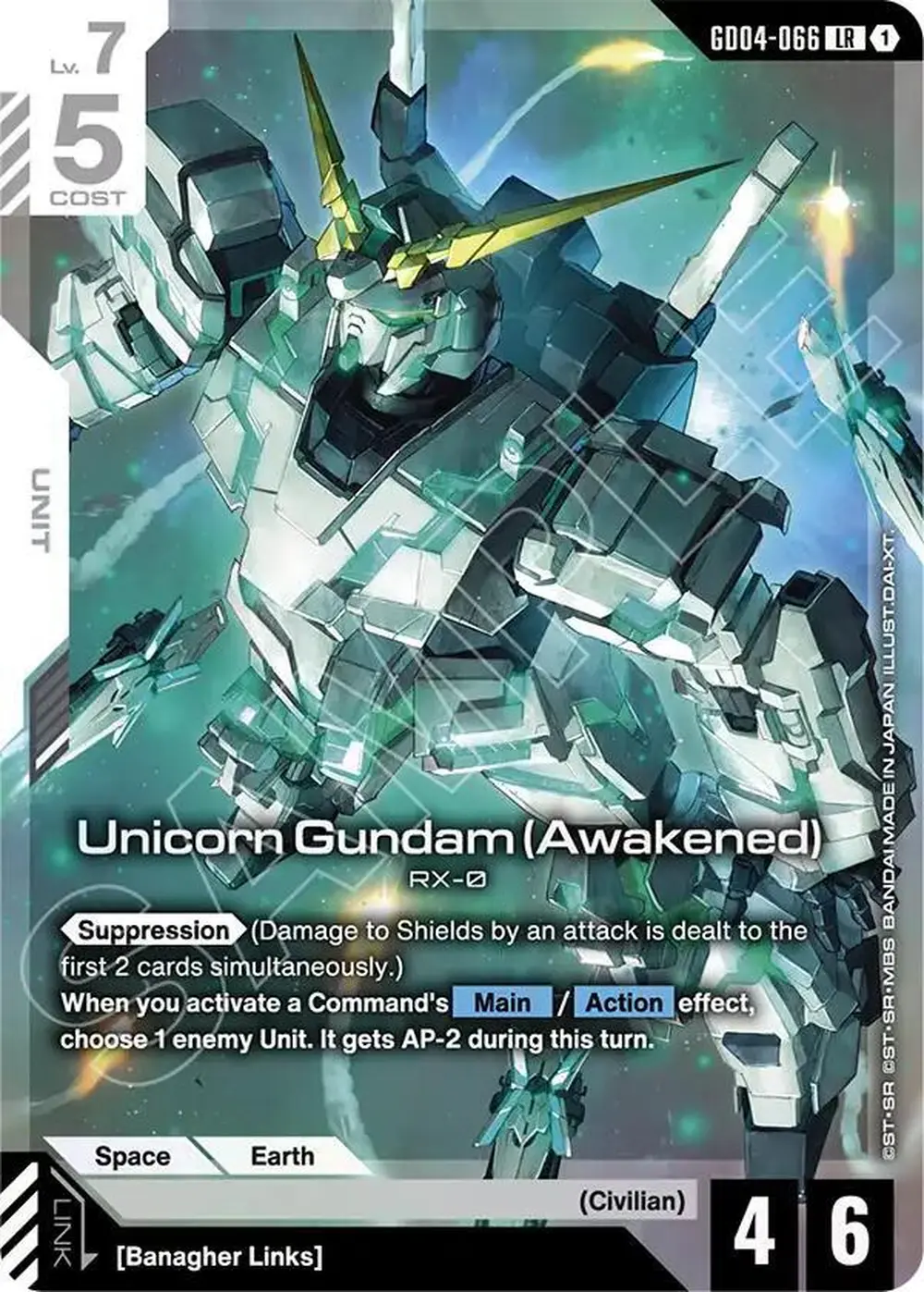 Unicorn Gundam (Awakened) card front