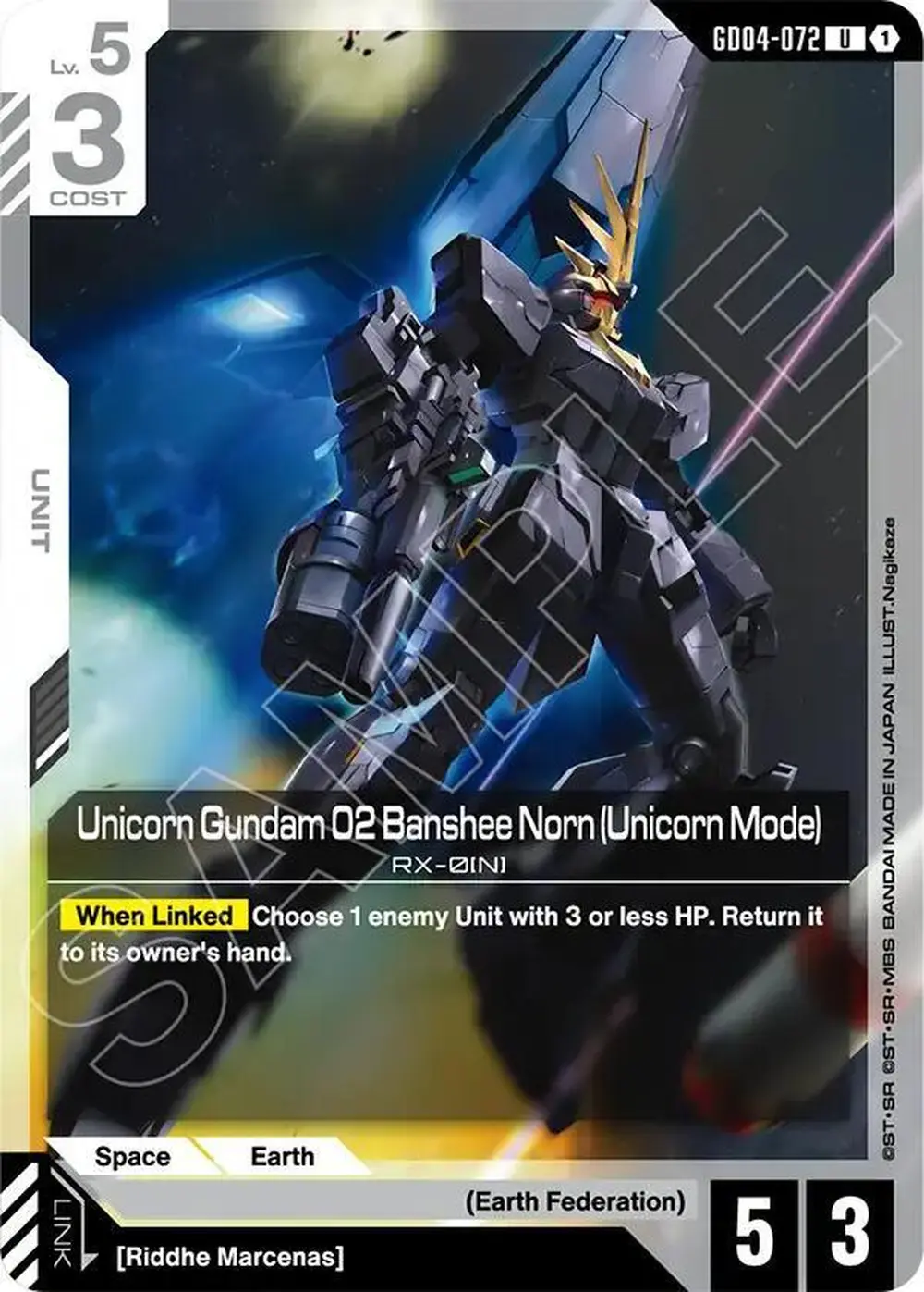 Unicorn Gundam 02 Banshee Norn (Unicorn Mode) card front
