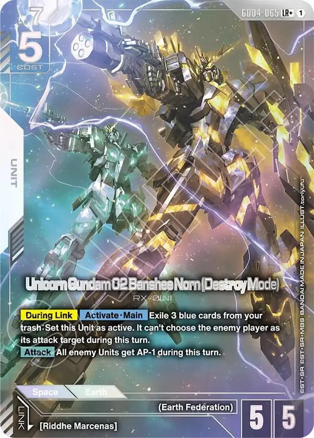 Unicorn Gundam 02 Banshee Norn (Destroy Mode) (LR+) card front