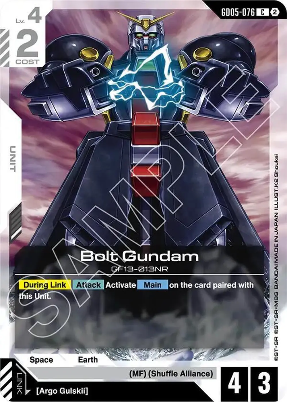 Bolt Gundam card front
