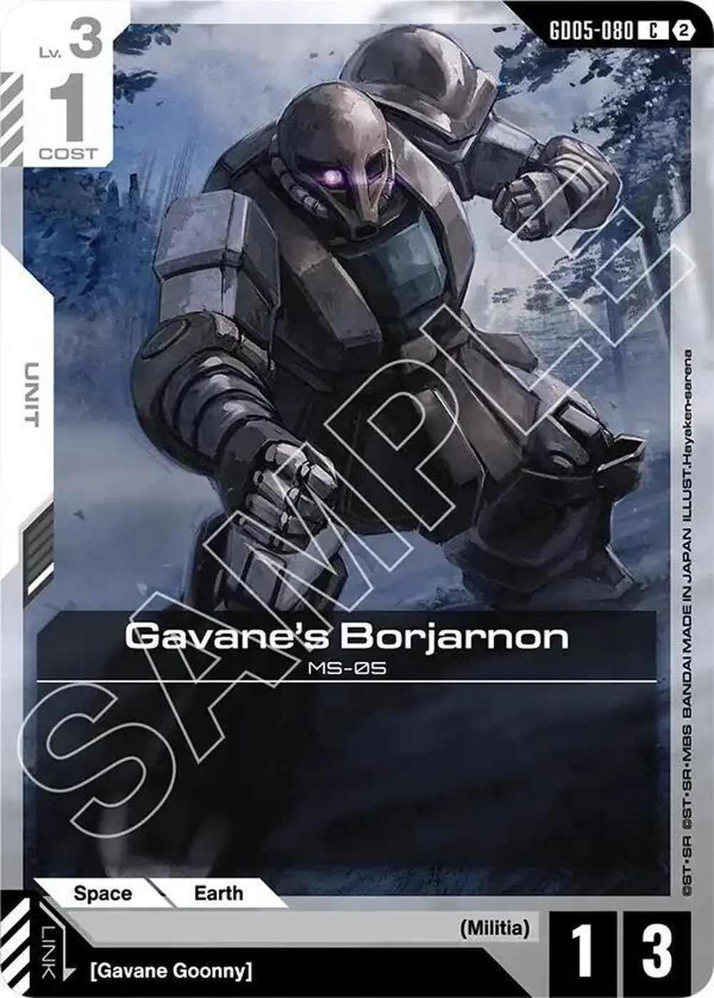 Gavane's Borjarnon card front