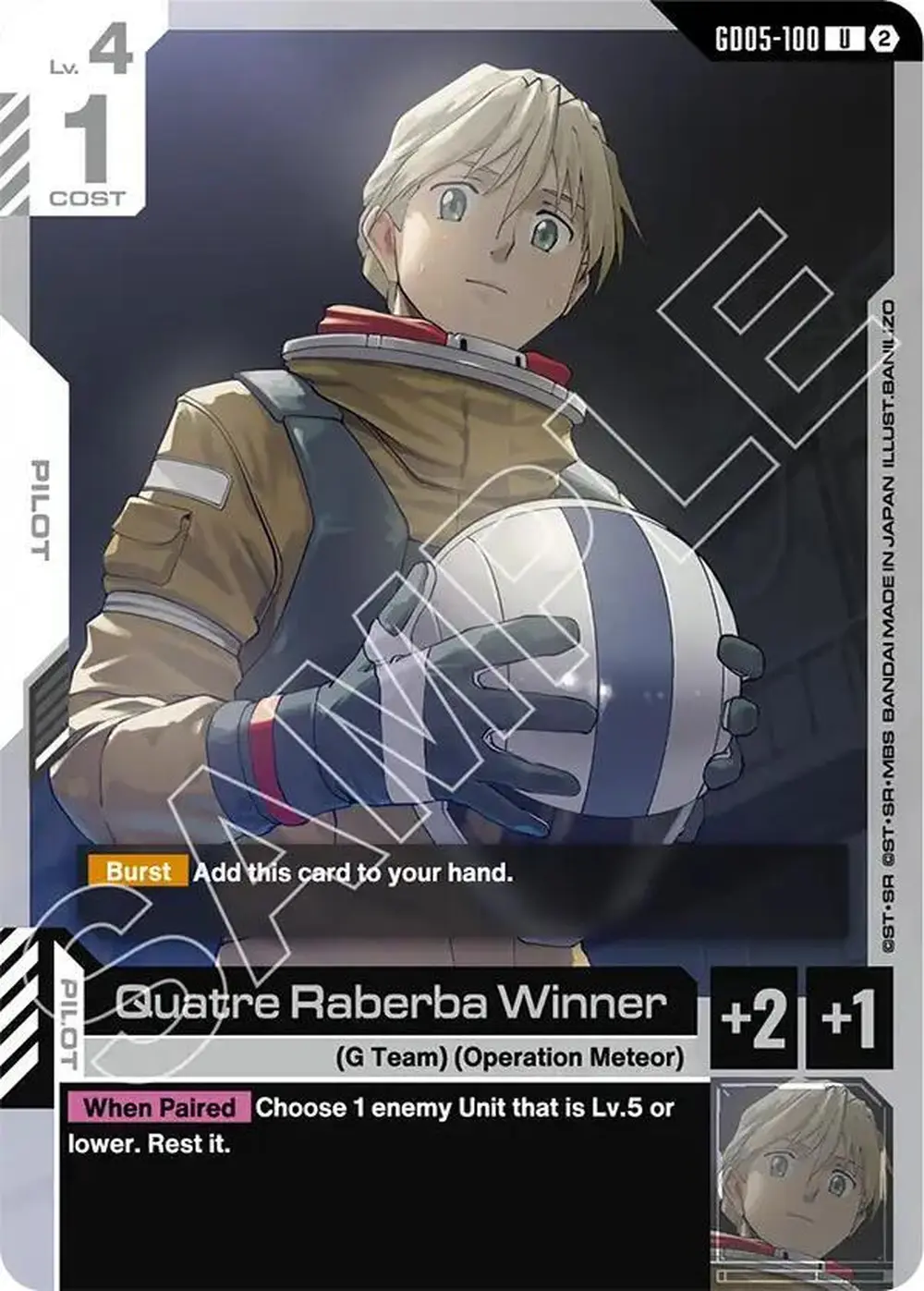 Quatre Raberba Winner card front