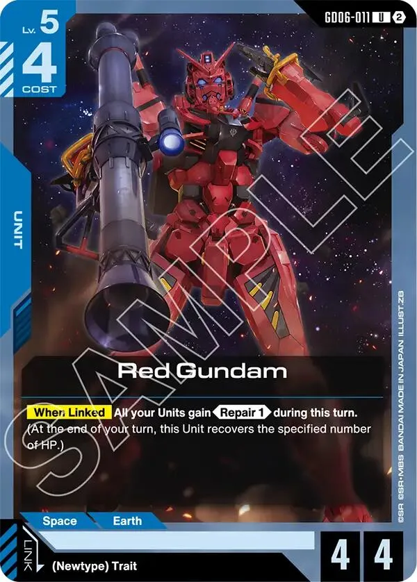 Red Gundam card front
