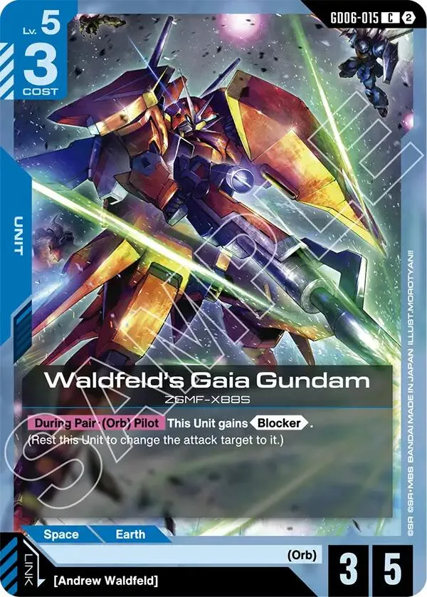 Waldfeld's Gaia Gundam card front