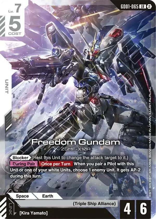 Freedom Gundam card front