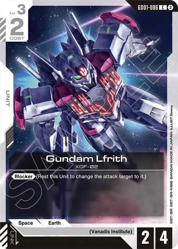 Gundam Lfrith card front