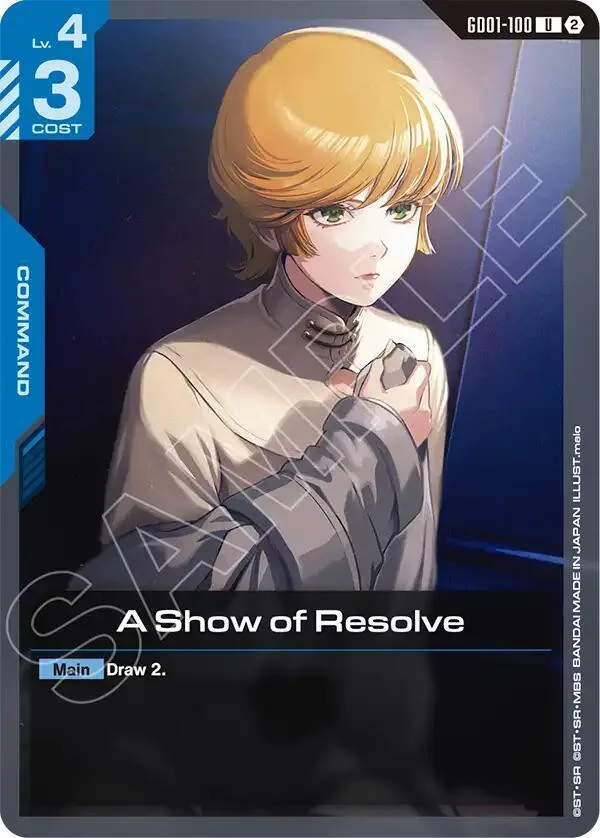 A Show of Resolve card front