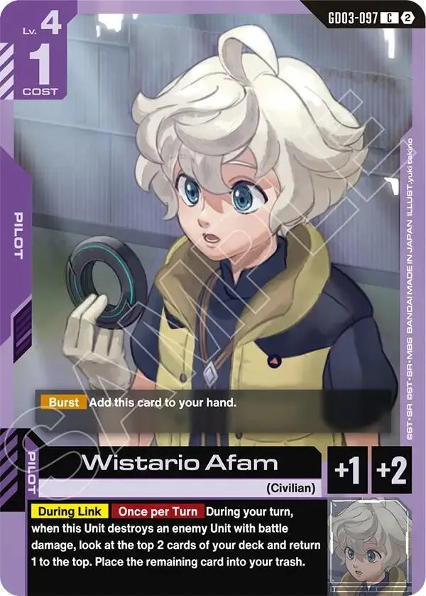 Wistario Afam card front
