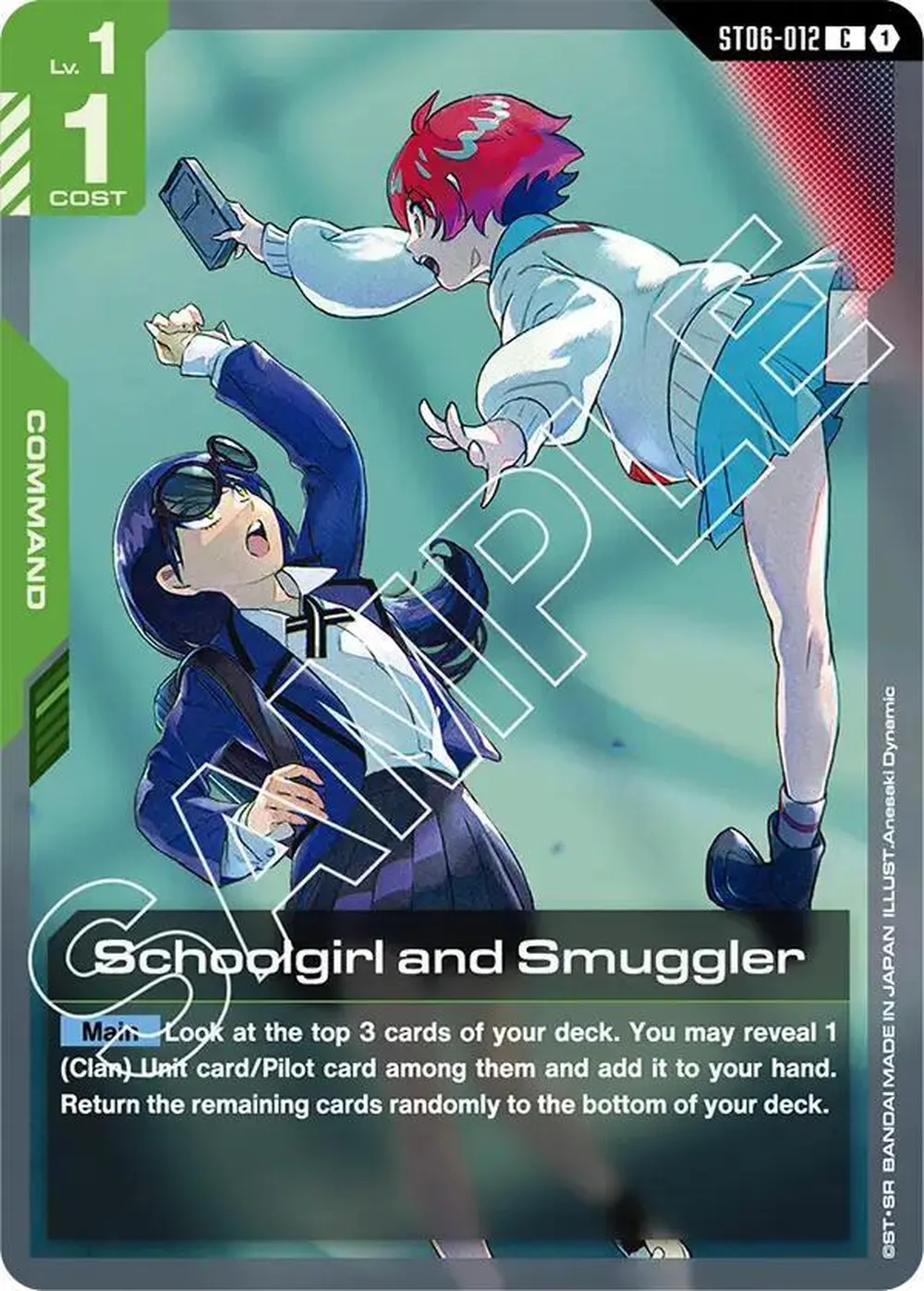 Schoolgirl and Smuggler card front
