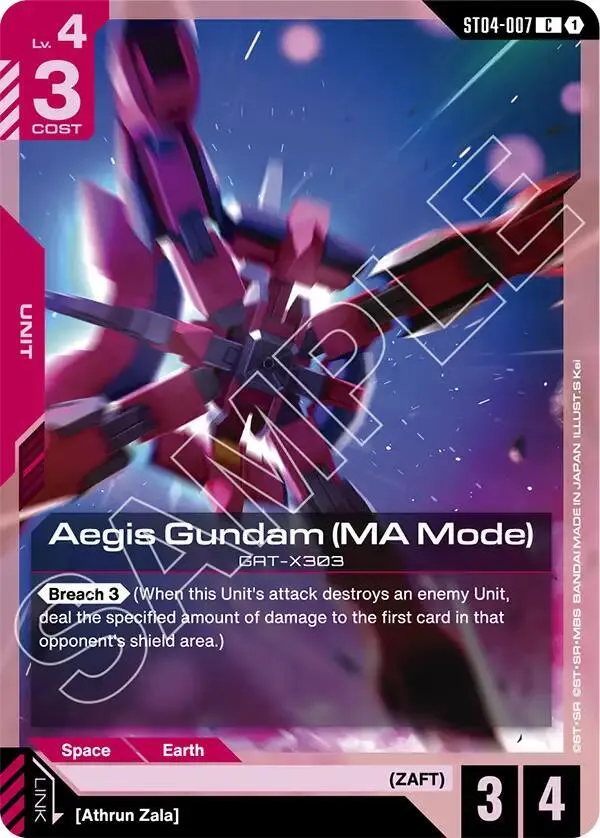 Aegis Gundam (MA Mode) card front
