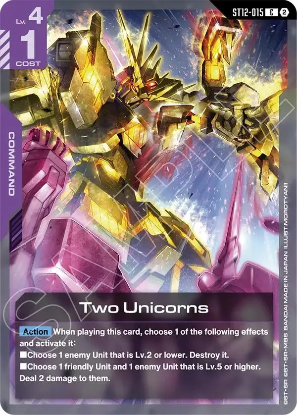 Two Unicorns card front