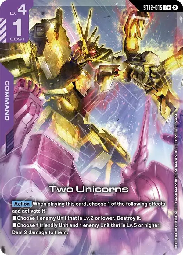 Two Unicorns (C+) card front