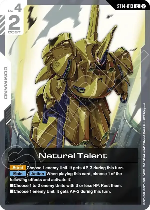 Natural Talent card front