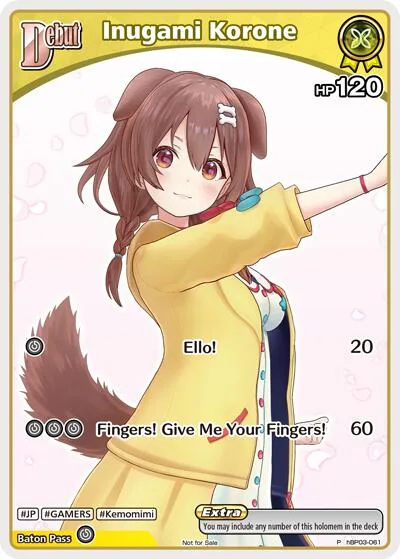 Inugami Korone (P) (hBP03-061) card front