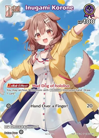 Inugami Korone (P) (hBP06-067) (Alternate Art) card front