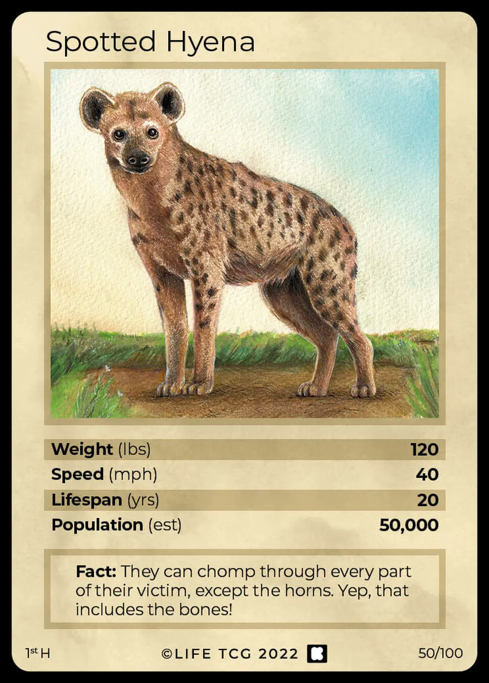 Spotted Hyena card front