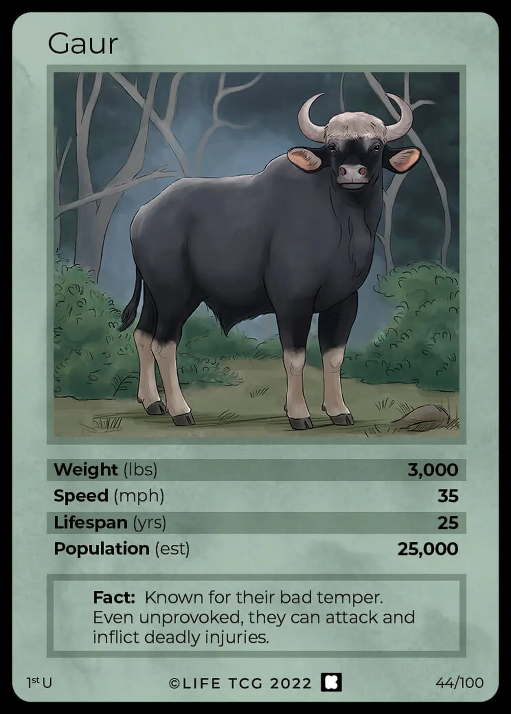 Gaur card front