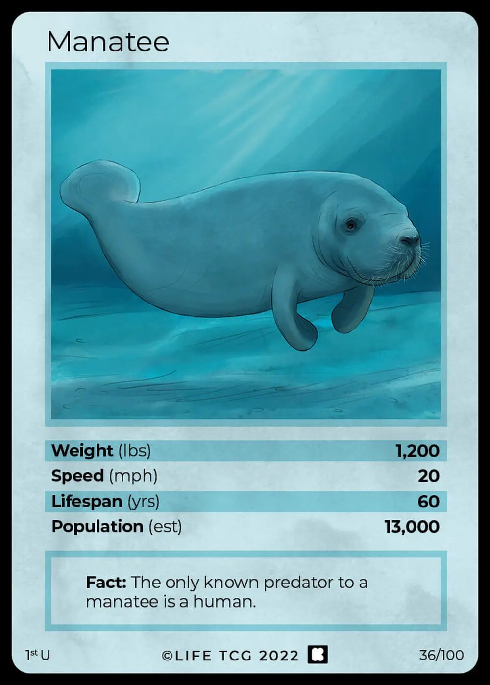 Manatee card front
