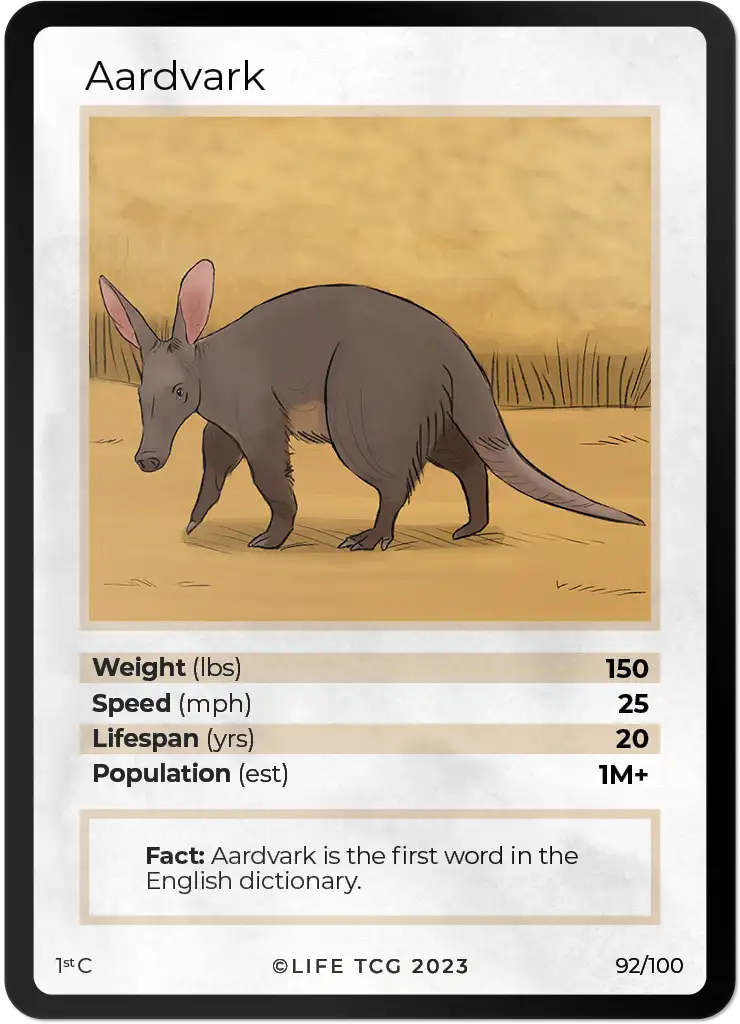 Aardvark card front